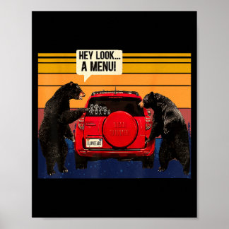 Héé kijk een menu Camping Kampeerder, Retro Vintag Poster