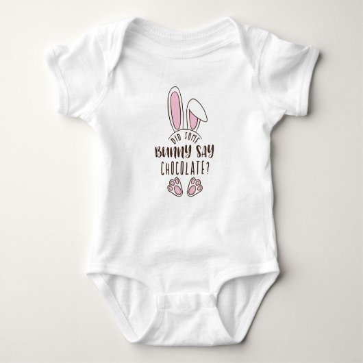 Heeft een Bunny gezegd dat Chocolade Funny Pun Paa Romper (Voorkant)