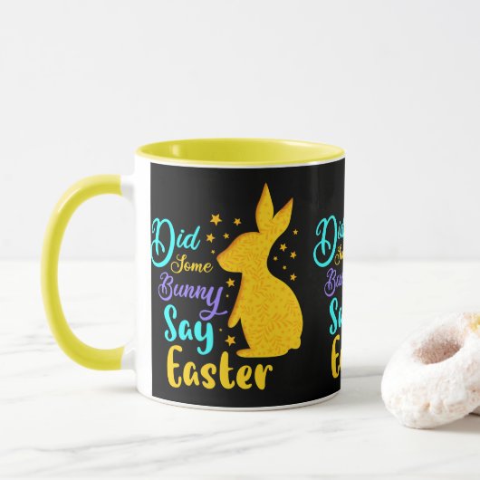 Heeft een Bunny Pasen gezegd? Mok (Met donut)
