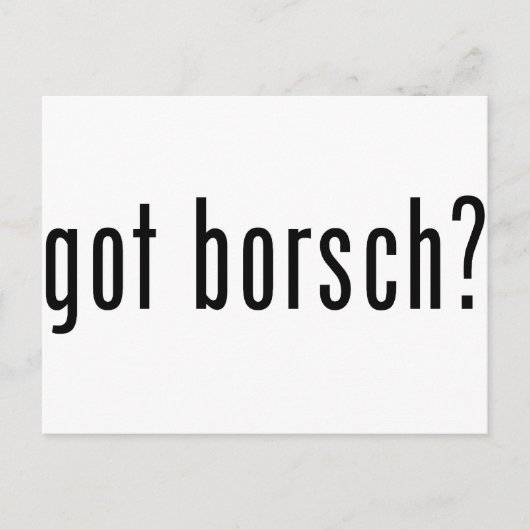Heeft hij borsch? briefkaart (Voorkant)