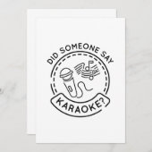 Heeft iemand Karaoke gezegd? Bedankkaart (Voorkant / Achterkant)