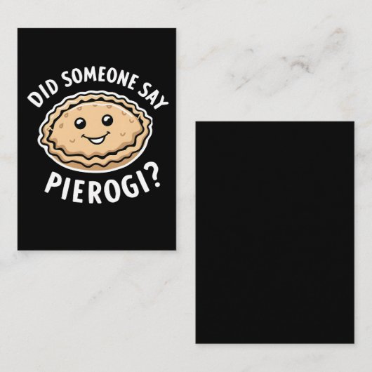 Heeft iemand pierogi gezegd, Pools gerecht Notitiekaartje (Voorkant / Achterkant)