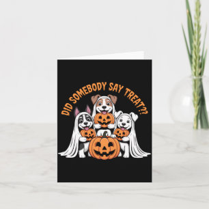 Heeft iemand traktatie gezegd Funny Halloween hond Kaart