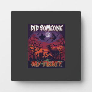 Heeft iemand traktatie gezegd Halloween Alpaca Hek Fotoplaat