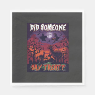 Heeft iemand traktatie Halloween Alpaca Heks Maan Servet