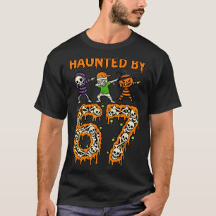 Heeft last van 6-7 Halloween skelet dabbing meme m T-shirt