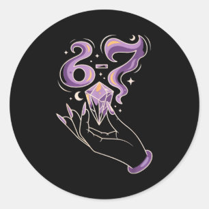 Heeft last van 6-7 rookmeisjes Heksenhand Kristall Ronde Sticker
