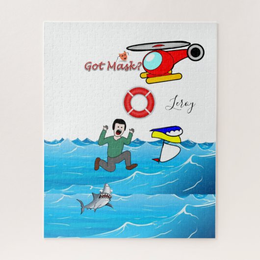 Heeft Puzles Ocean Shark Masker? Legpuzzel (Verticaal)