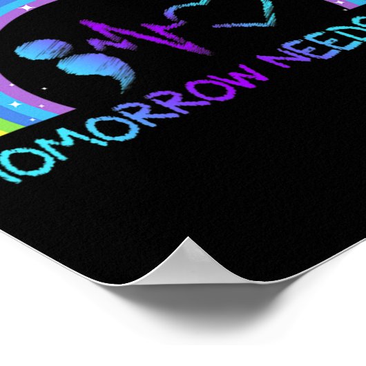 Heeft u zelfmoord preventie bewustzijn regenboog n poster (Hoek)