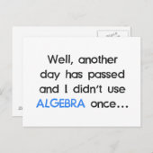 Heeft vandaag geen algebra gebruikt briefkaart (Voorkant / Achterkant)