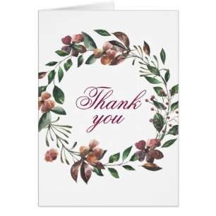 Heel Blauwgroen en Burgundy Floral Wreath bedankt