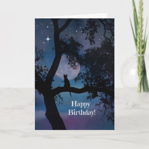 Heel Cute Cat Birthday Kaart, wil waar komen! Kaart