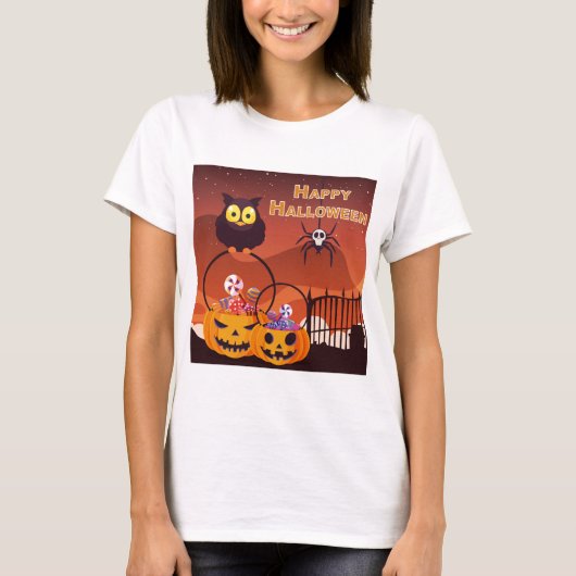 Heel fijn, gelukkig halloween ontwerp t-shirt (Voorkant)