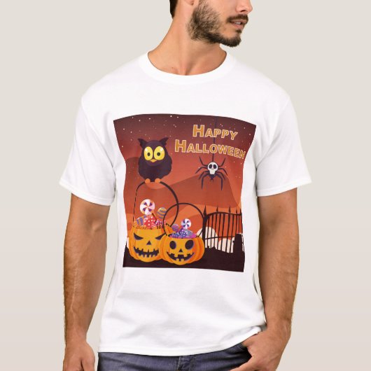 Heel fijn, gelukkig halloween ontwerp t-shirt (Voorkant)