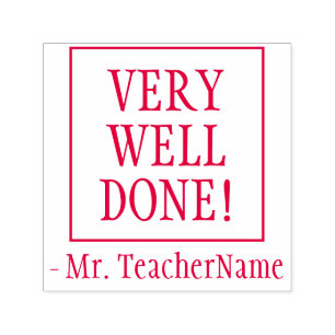 "HEEL GOED GEDAAN!" Instructeur Rubber Stamp Zelfinktende Stempel