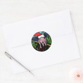 Heel grappig kerst ronde sticker (Envelop)
