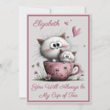Heel Grappige Katten Valentijnsdag Wenskaart