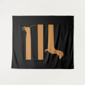 Heel lang Dachshund grappig Wandkleed (Voorkant (horizontaal))