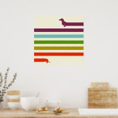 Heel lang Dachshund, kleurrijk | Husky Lover Poster (Keuken)