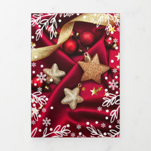 Heel prettig kerstfeest. Multi-Photo Tri-Fold Card Drieluik Aankondiging