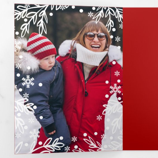 Heel prettig kerstfeest. Multi-Photo Tri-Fold Kaar Drieluik Aankondiging (Binnenzijde eerst)