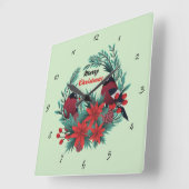 Heel prettig kerstfeest vierkante klok (Hoek)