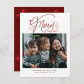 Heel prettig, moderne, witte kerst feestdagenkaart (Voorkant / Achterkant)