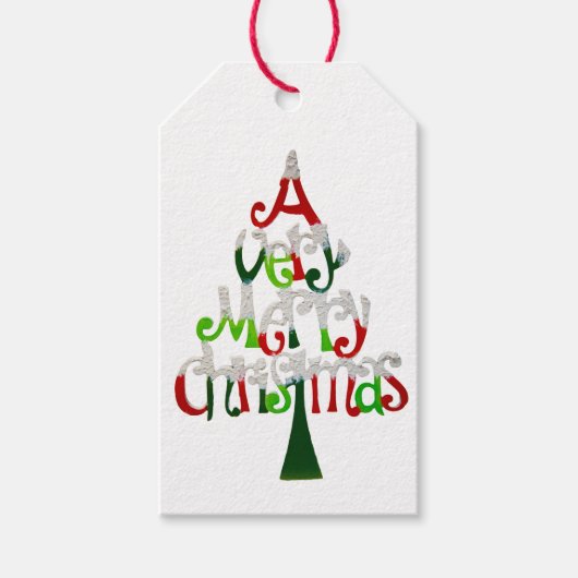 Heel prettige kerstboom cadeaulabel (Voorkant)