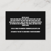 HEEL TEGEN. M.O.C. VISITEKAARTJES (Achterkant)