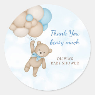 Heel veel berenbaby shower bedankt ronde sticker