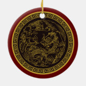 Heel vette Chinese kerstversiering met draak Keramisch Ornament (Achterkant)