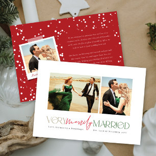 Heel vriendelijk getrouwd Mr & Mrs Modern Foto Wed Feestdagenkaart