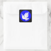 Heel vun, witte dove Silhouette Vierkante Sticker (Tas)