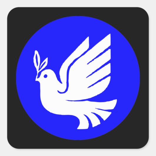 Heel vun, witte dove Silhouette Vierkante Sticker (Voorkant)