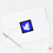 Heel vun, witte dove Silhouette Vierkante Sticker (Envelop)