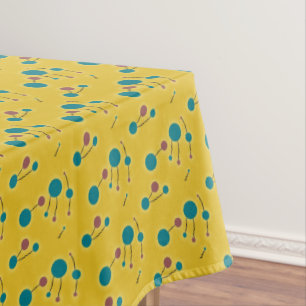 heelal met gele retro-stippen tafelkleed