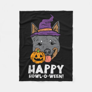 Heeler Heks Happy Howl O Ween Pompoen Halloween Fleece Deken