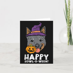 Heeler Heks Happy Howl O Ween Pompoen Halloween Kaart