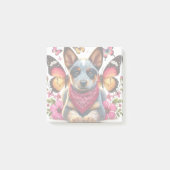 Heeler Puppy Omgeven Door Vlinders En Bloemen Post-it® Notes (Voorkant)