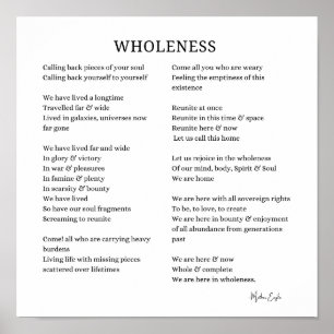 Heelheid Soul Self Love gedicht poster muurkunst
