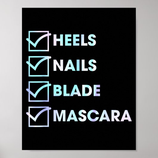 Heels Nails Blade Maa Funny Design Poster (Voorkant)