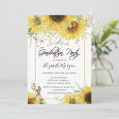 Heels Sunflower Gold Glitter Graduparty Kaart (Staand voorkant)