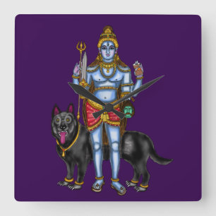 Heer Bhairava-wandklok Vierkante Klok