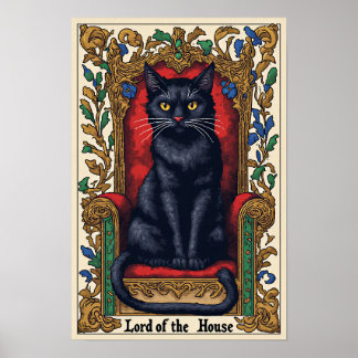Heer des Huizes - Zwarte kat Poster