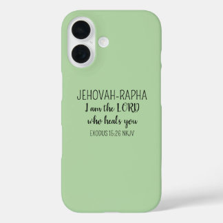Heer Die Geneest Lichtgroen Eenvoudig Christelijk iPhone 16 Hoesje