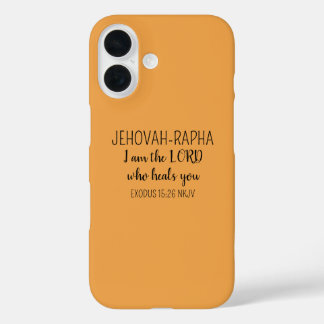 Heer Die Geneest Oranje Eenvoudig Christelijk iPhone 16 Hoesje