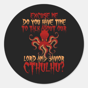 Heer en Heiland Cthulhu Octopus wil Hall spreken Ronde Sticker