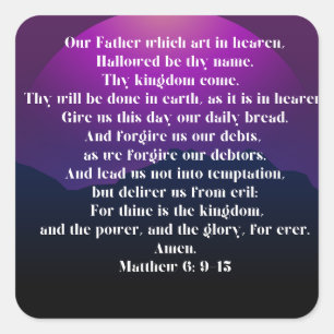 Heer gebed vierkante sticker
