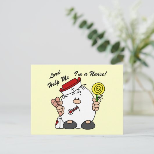 Heer help me Ik ben een verpleegster Briefkaart (Staand voorkant)