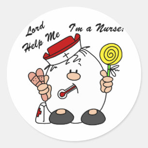 Heer help me Ik ben een verpleegster Ronde Sticker